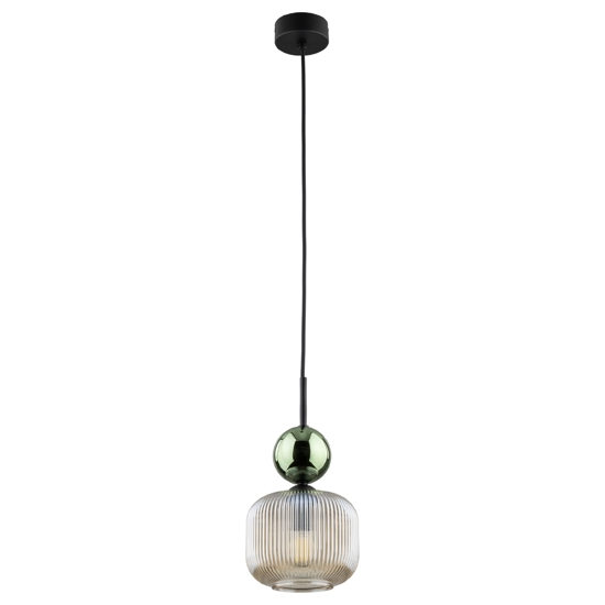 lampada a sospensione vetro ambra verde stile contemporaneo